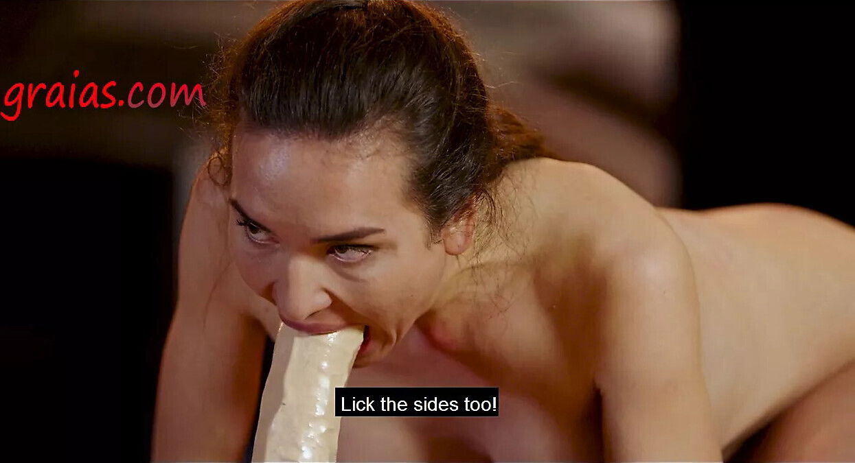 Pain Slut Taught Sucking Dildo