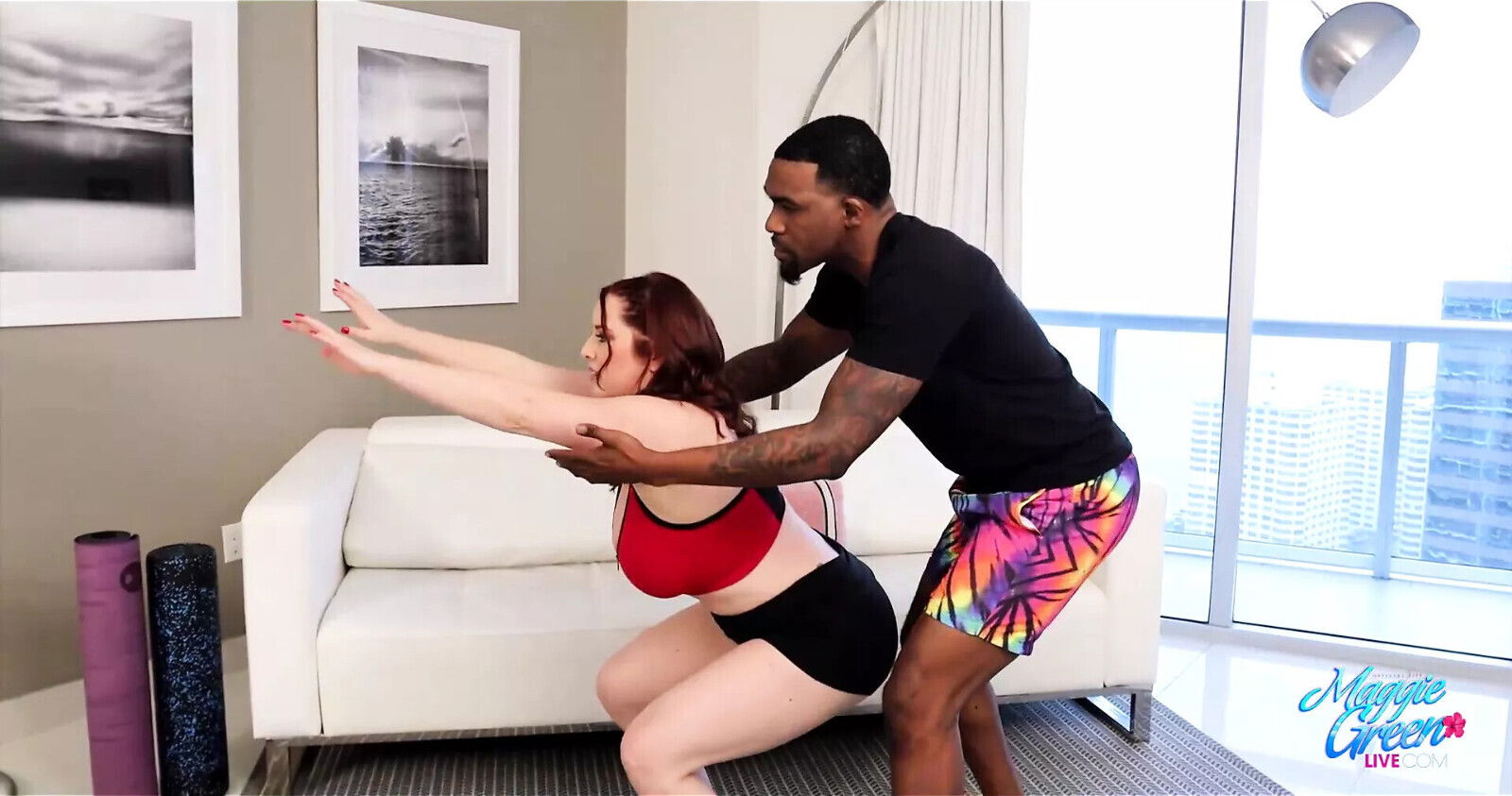 Busty MILF Maggie Green Milks Personal Trainer Rome Major!