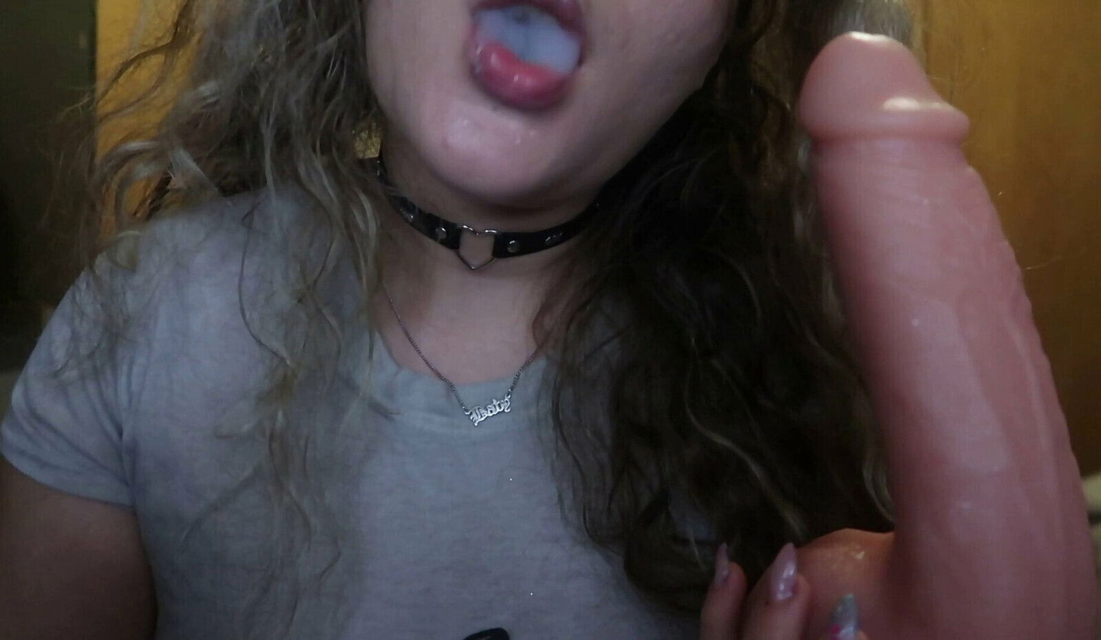 Pretty Woman with Painted Lips SMOKES CIGARETTE