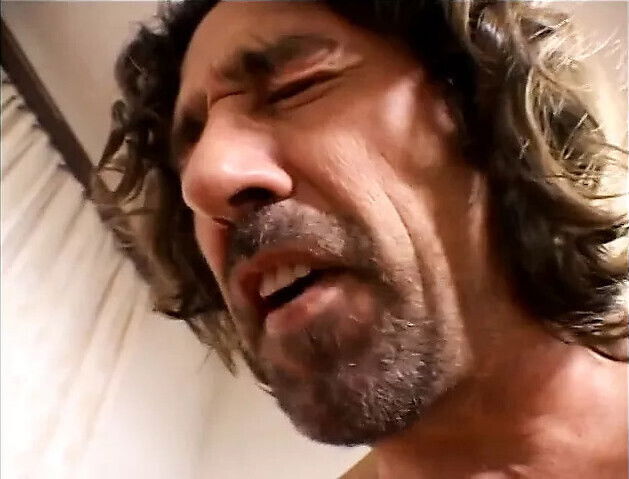 Young brunette beauty gets face covered after bang