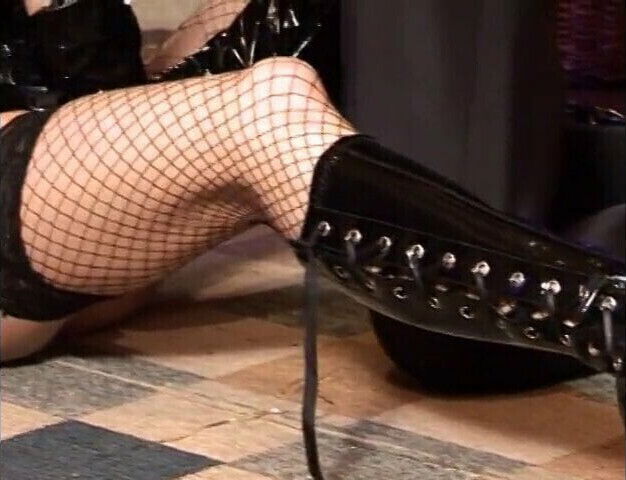 Stunning brunette latex gets finger fucked stud