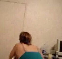 Chubby housewife squatting orgasm on dildo 4