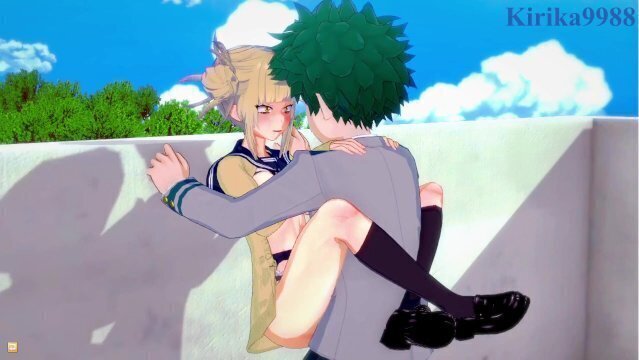 Himiko Toga Izuku Midoriya have deep fucking behind stairs. Hero Academia Hentai