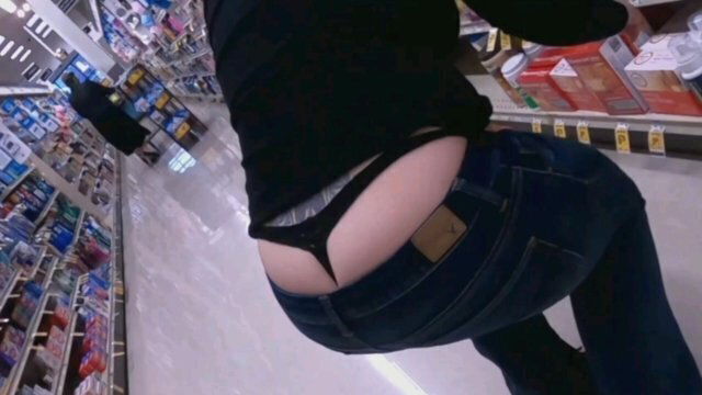 Whale Tail Booty Wife Shopping Thong Display