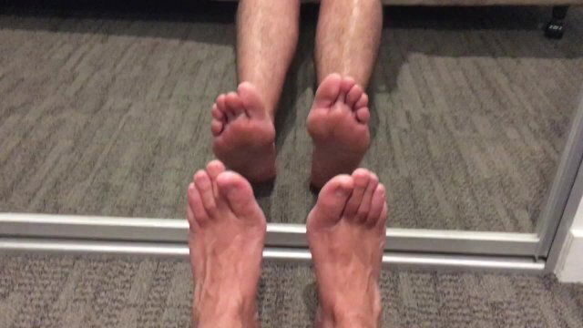 Mirror mirror playing footsies with self Manlyfoot