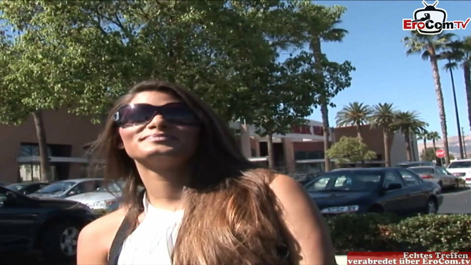 Tall brunette business woman picked