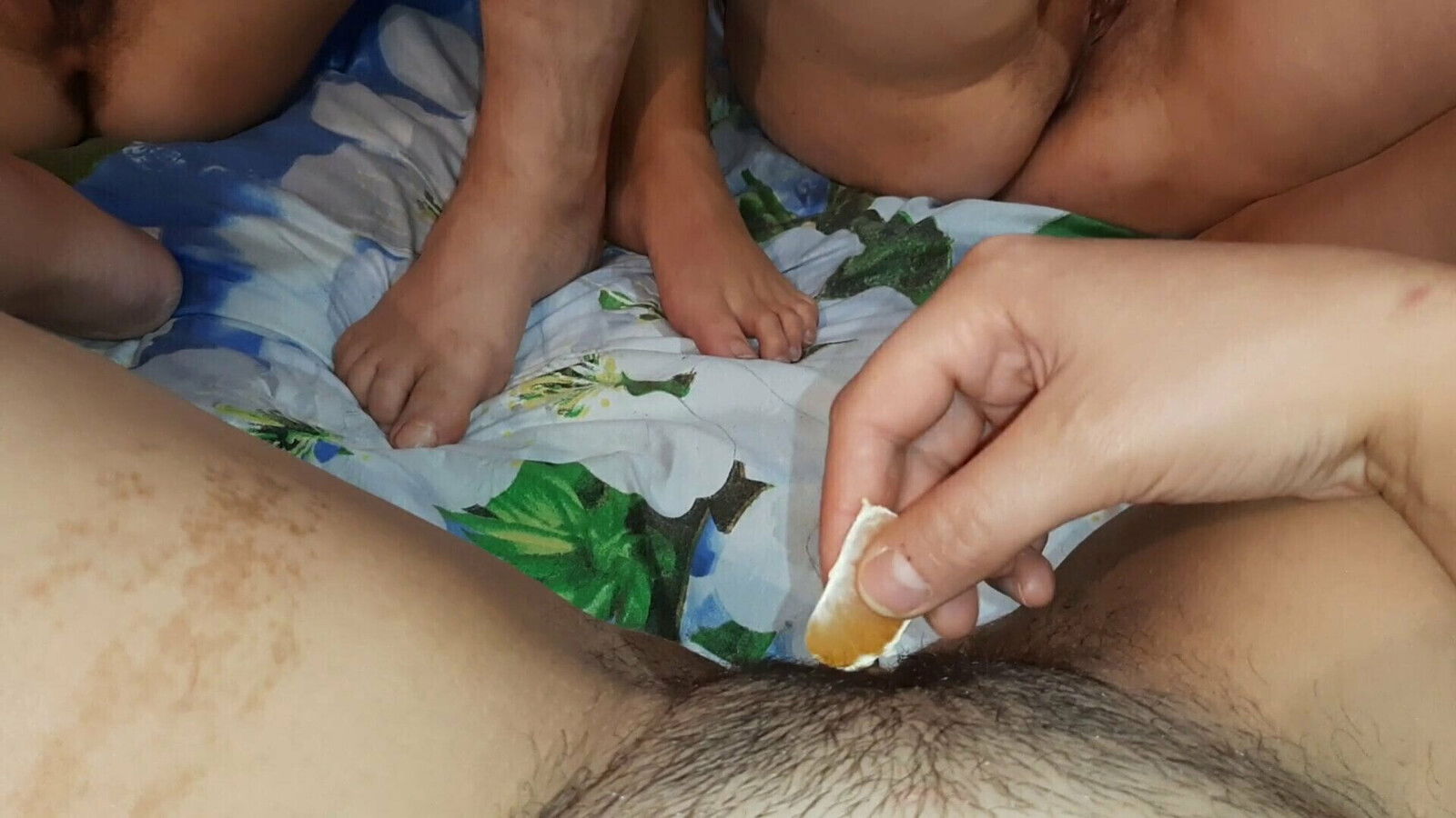 Female masturbation mandarines Lesbian-illusion