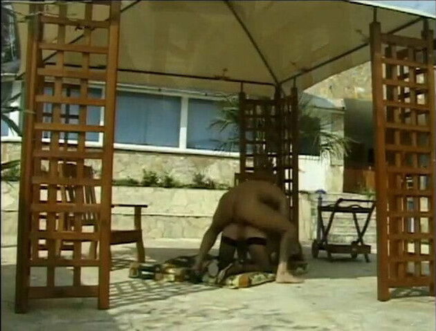 Blond whore gets tight slammed outdoors