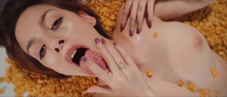 Sensual girlfriend eats boyfriend's sperm