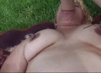 Amateur Mature Blonde Dharma Dildos Pussy Outdoors