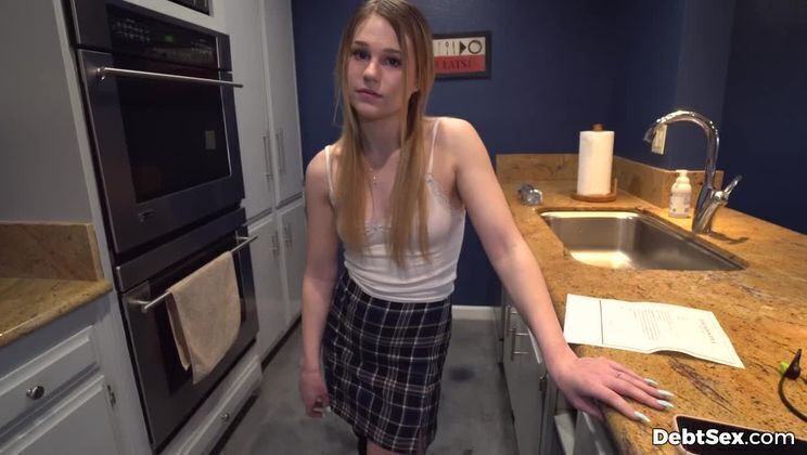 Cute coed fucked rent debt