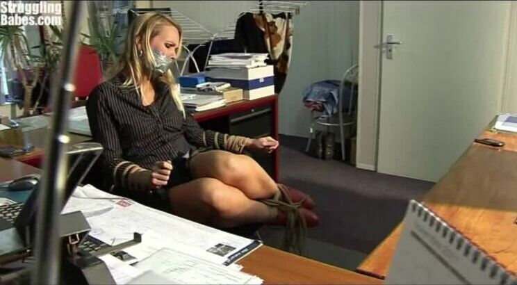 Secretary Tied Chair Tapegagged