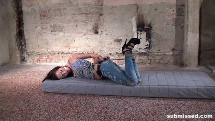 Adel hogtied cleavegagged