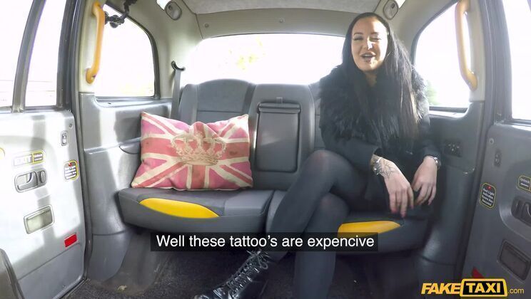 Inked Hotty Cums Hard Taxi