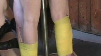 redhead bend over a t-stand