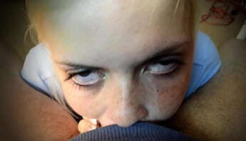 Madison Hart 18 year old petite blonde newbie talks dirty sucks gags dirty Joe Jon old man cock