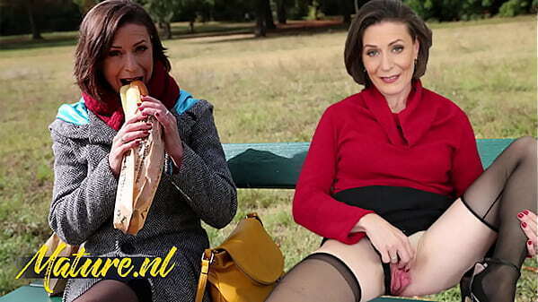 French MILF Eats Lunch Outside Before Leaving With Stranger &amp_ Getting Fucked
