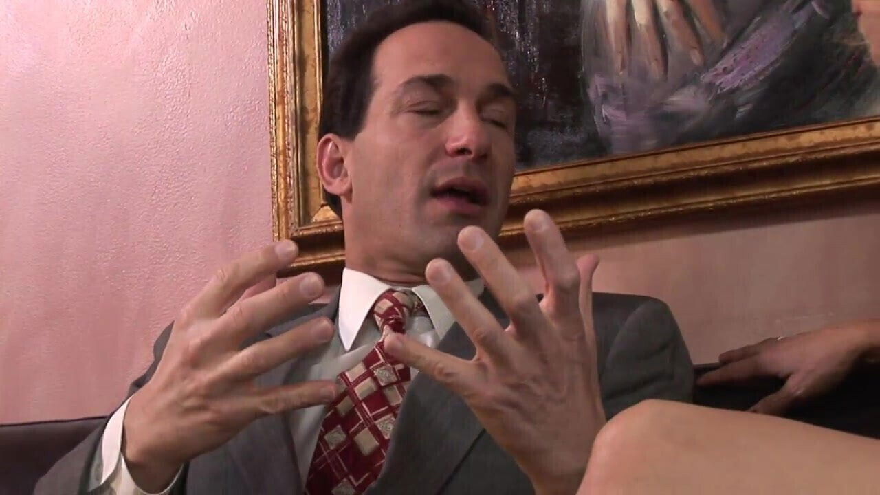 Blonde MILF wants cream finish leather sofa