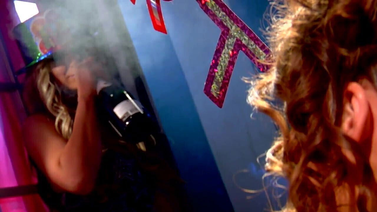 Busty sluts sexy lingerie lick each other's body floor