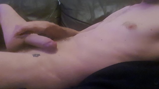 Slapping big, hard, uncut dick around