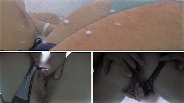 Flashing pussy front public swimming pool helps masturbate MissCreamy