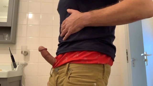 Flexing super hard cock, edging, showing Tjenner