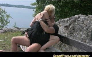 scandi couple fucking in nature