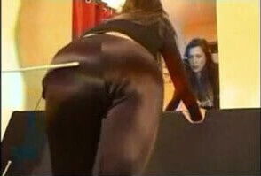 Canning Laura in tight black pants
