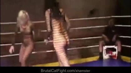 Pervert boss puts two poor girls to fight for a dirty job