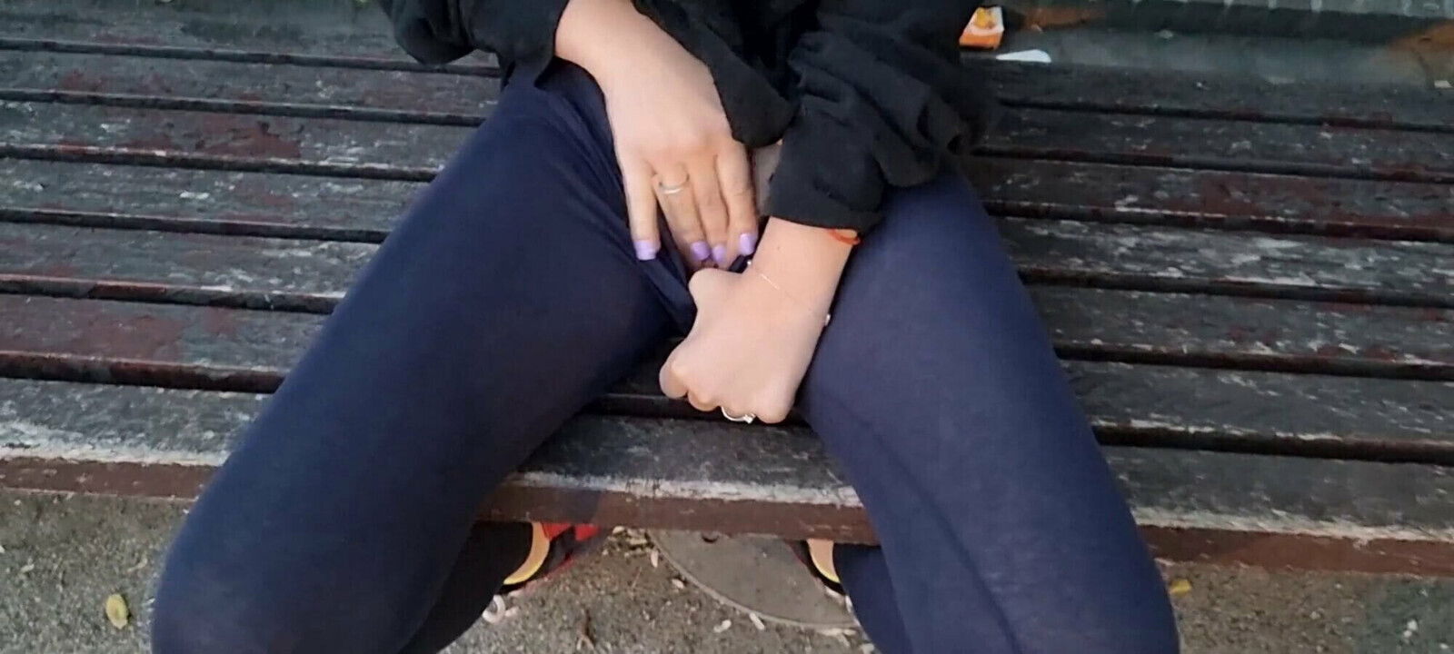 Cameltoe wore tight yoga pants ripped public Orgasm