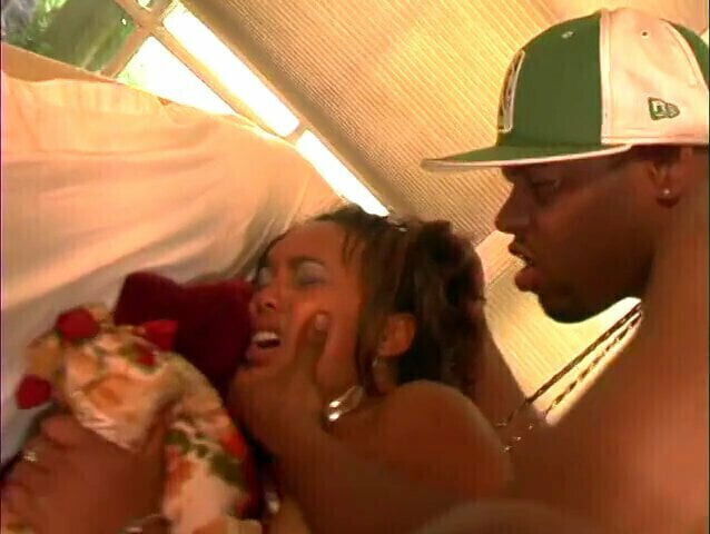 Ebony whore takes huge cock in her tight pussy with pleasure