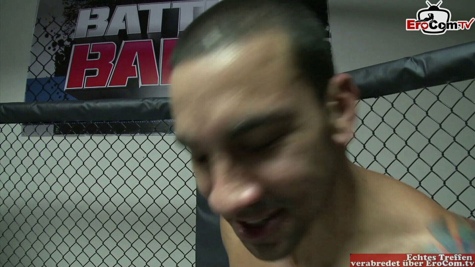 Skinny tattooed blonde with small fucks boxing ring