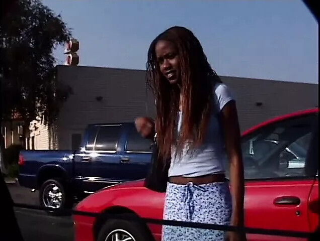 Young ebony with small gets some white banging