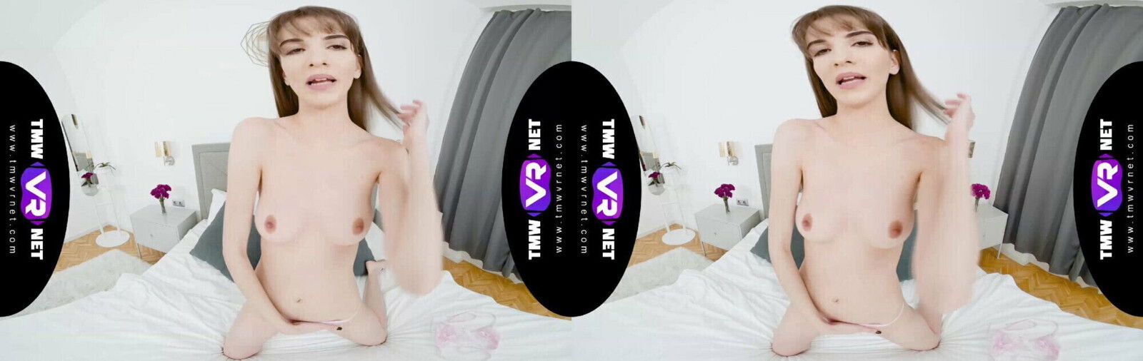 TmwVRnet Charmelle Brunette gets after striptease