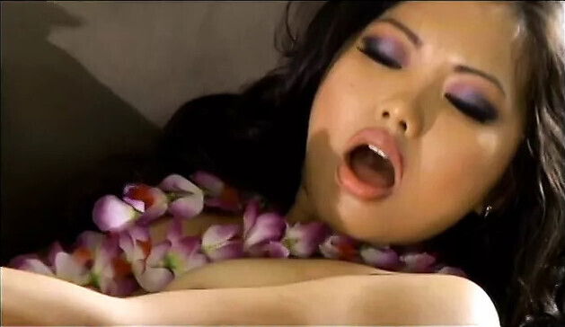 Wild Asian nympho plays with food then gets juicy pussy rammed