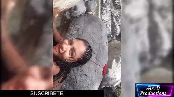 Sister fucked tattooed brother during family outing, gets sneakily fucked outdoors river without fear onlookers family will catch fucking public.