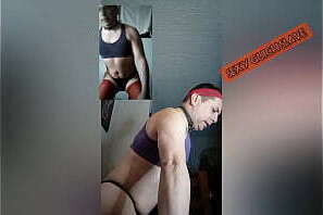 Jugando con mi plug anal doble cam