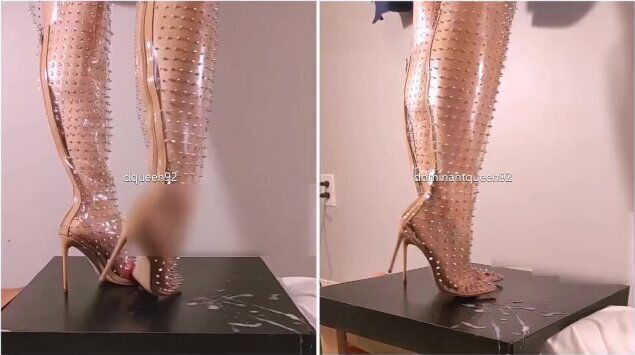 Amateur Rough Bootjob with Spiked Boots 1