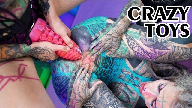 Tattoo teens female domination, fuck, strap gaping ass, prolapse, crazy toys