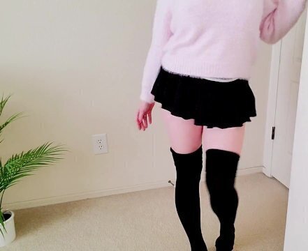 Girl Pretending Doesn’t Want Show What’s Under Skirt