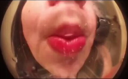 Spitty glass kissing sniffing