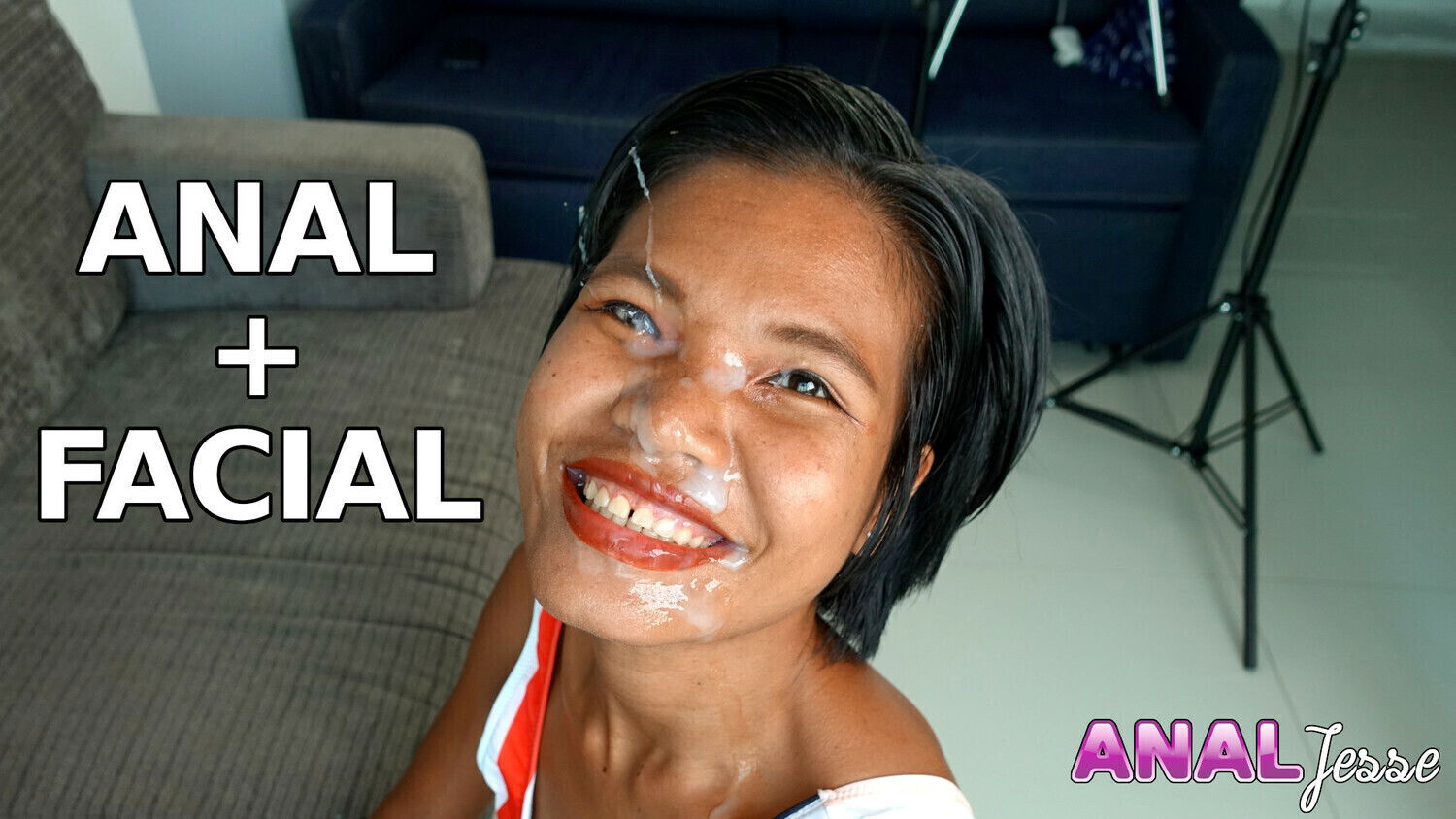Facial Happy Thai Slut