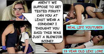 &quot_Aren'_t we suppose to get tested first? Can you at least wear a condom? I thought this was suppose to be just a blowjob scene?&quot_ 19 year old Lexi Lore nervously questions creepy old man