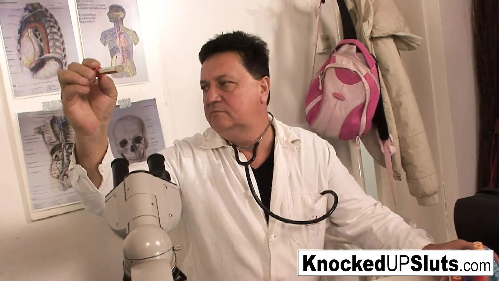 Knocked redhead sucks fucks doctor's office