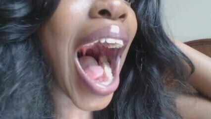 Inside black woman's Mouth Fetish