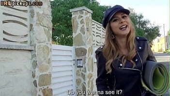 Pulled Latina doggystyled before riding big cock outdoors