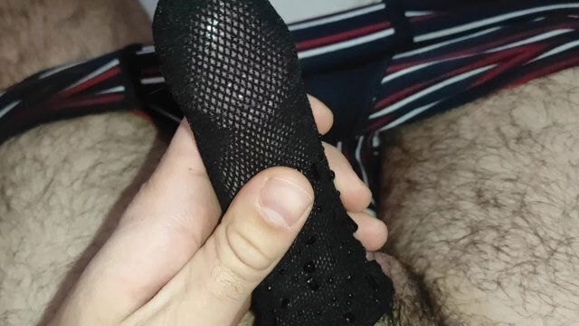 cummed fishnet shine sock