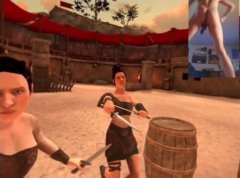 Nude Gladiator Life Justin gets gangbanged arena