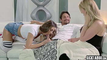 Amazing brunette teen Jaye Summers grabbed stepdads dick sucked