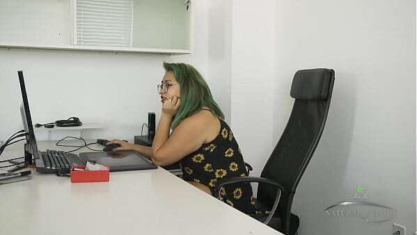 Innocent office worker chubby girl Manila plays with pussy
